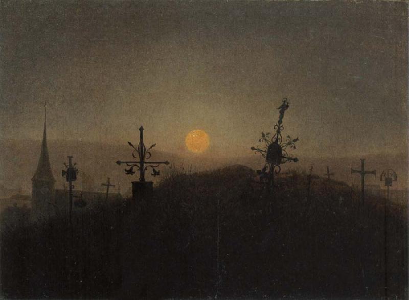 Carl Gustav Carus Cemetery in the Moonlight